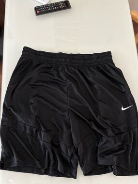Nike Men’s Black Athletic Shorts with White Swoosh